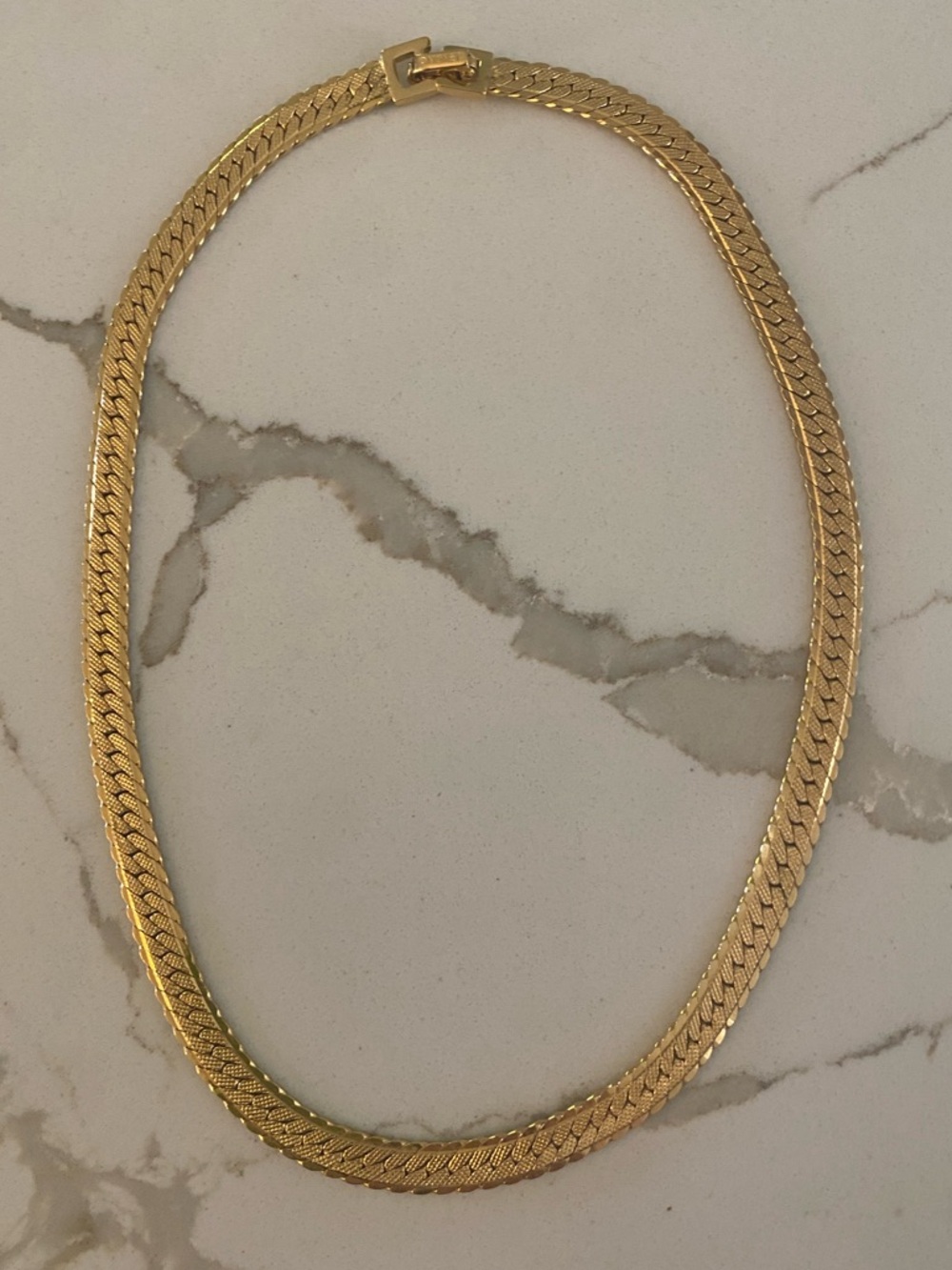 Monet Gold Herringbone Chain Necklace